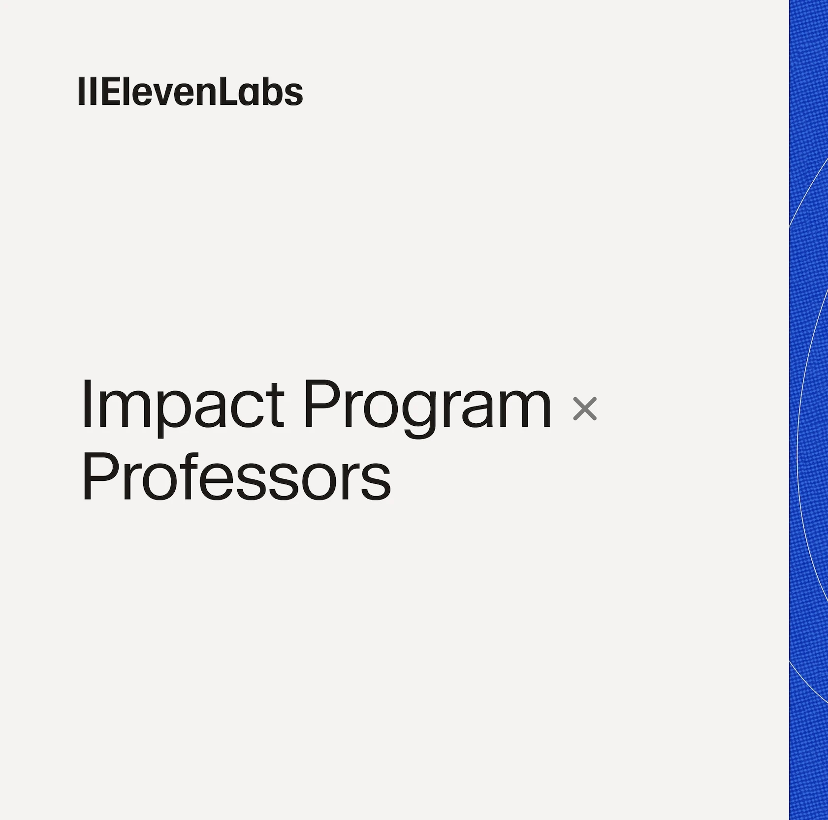 Impact Program Professors Card Cover