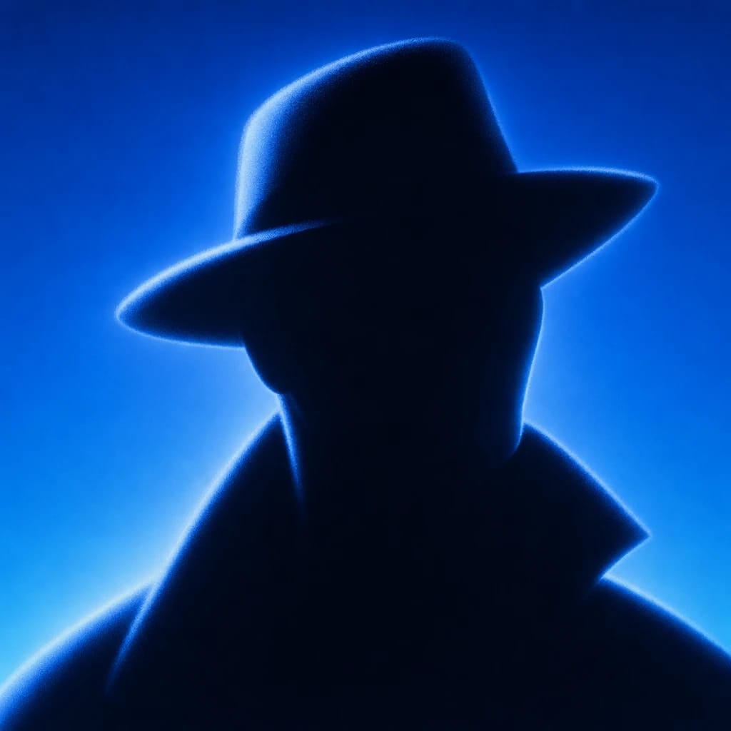 Stylized scene featuring radiant silhouette with glowing aura, rendered in #004CB6