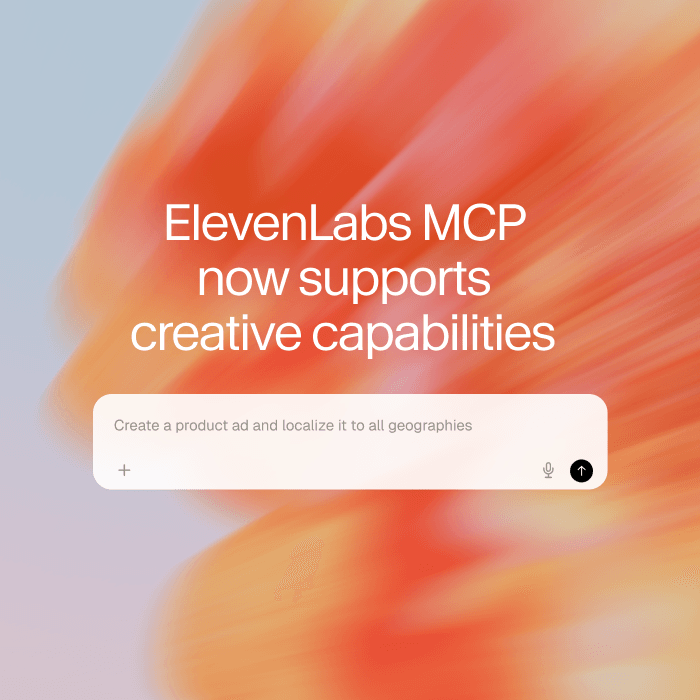 ElevenLabs MCP supports creative capabilities with a prompt field for localized product ads.