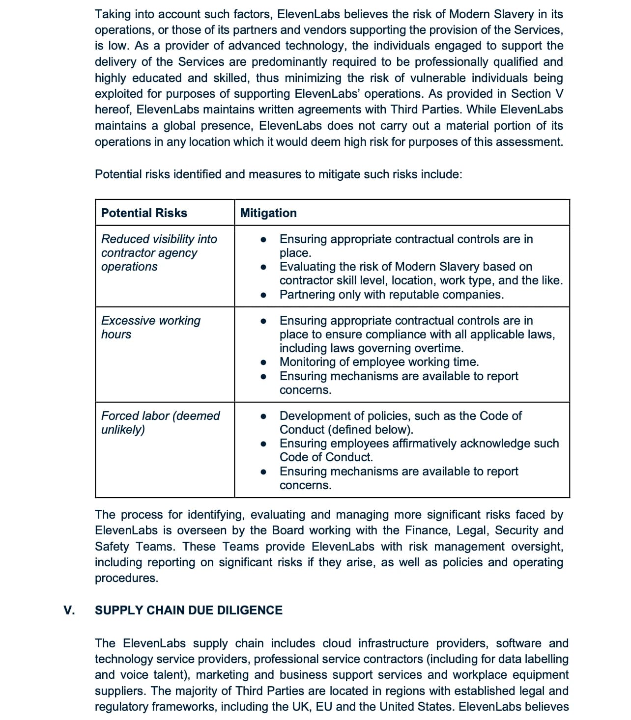 Page 3 of Modern Slavery Policy Statement
