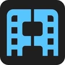 Icon of a film reel or movie camera.