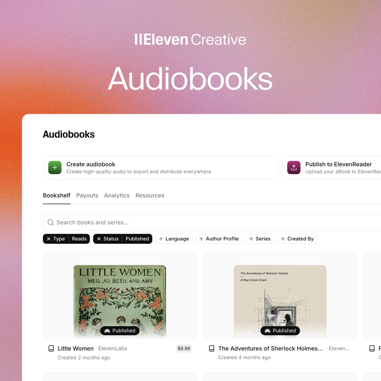 Eleven Audiobooks UI Screenshot