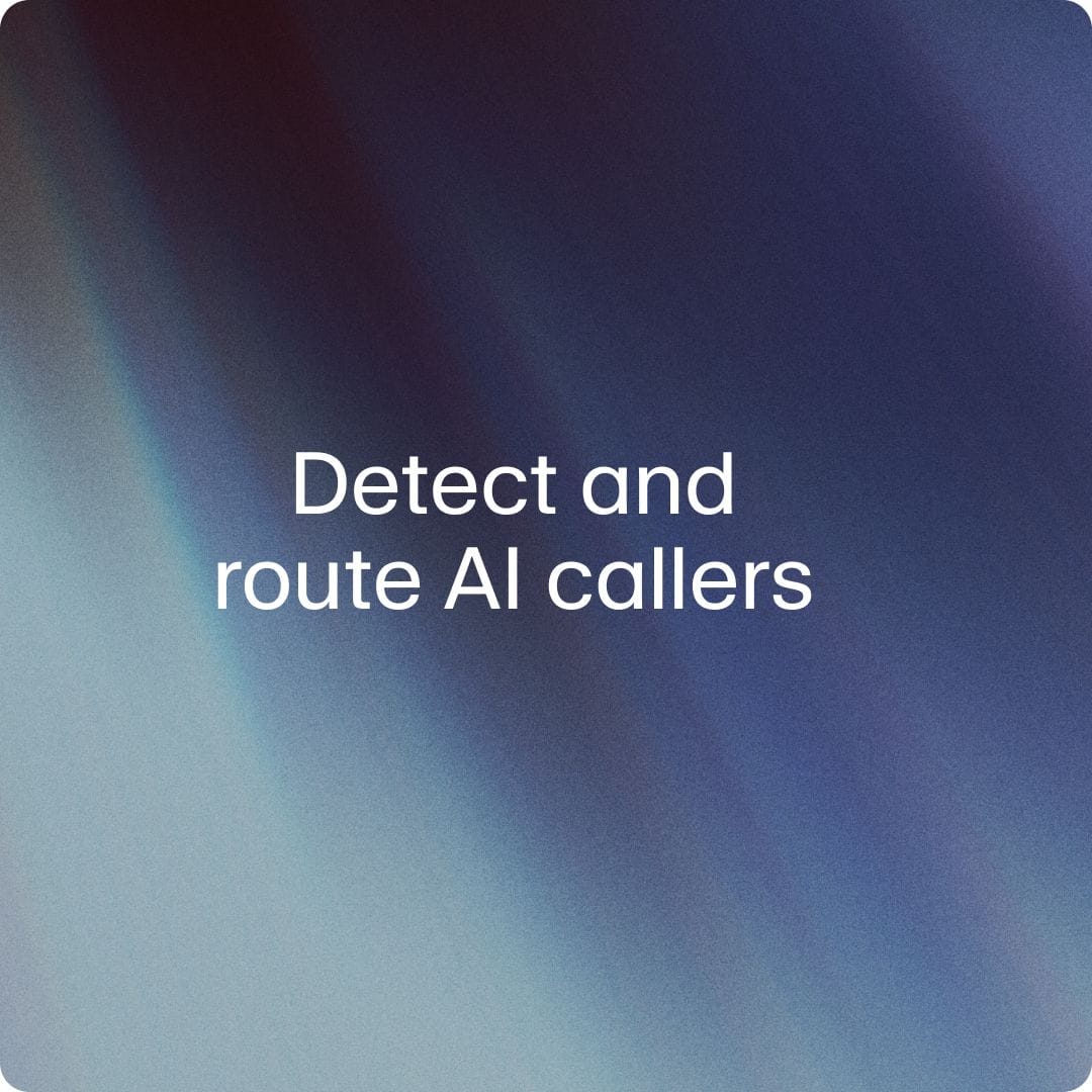 Title slide introducing AI caller detection and routing.
