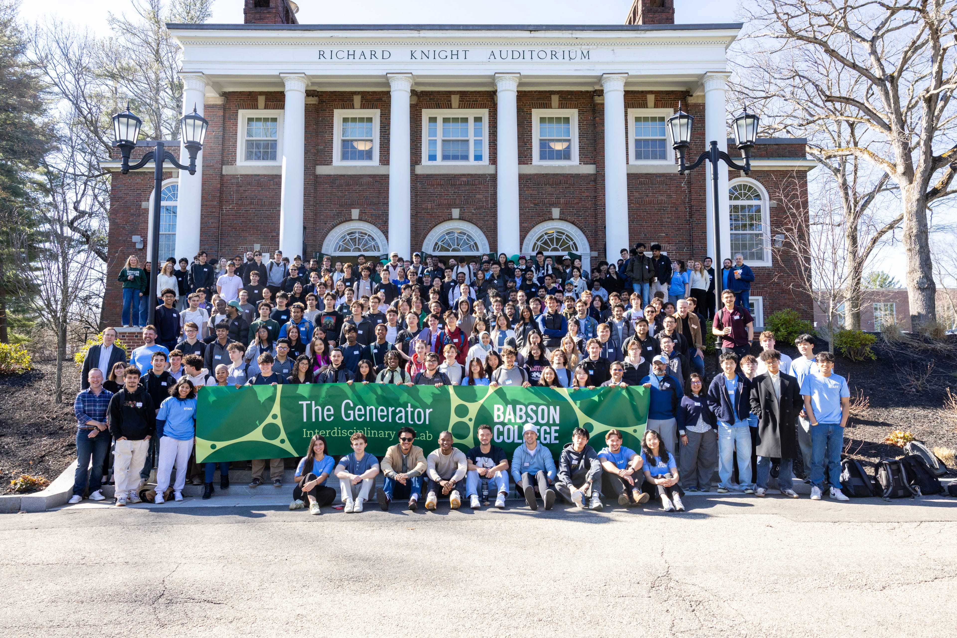Group of hackathon participants at Babson