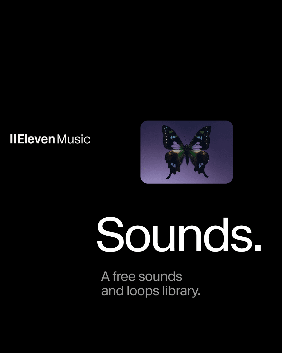 Eleven Music Sounds library homepage promoting free sounds and loops.