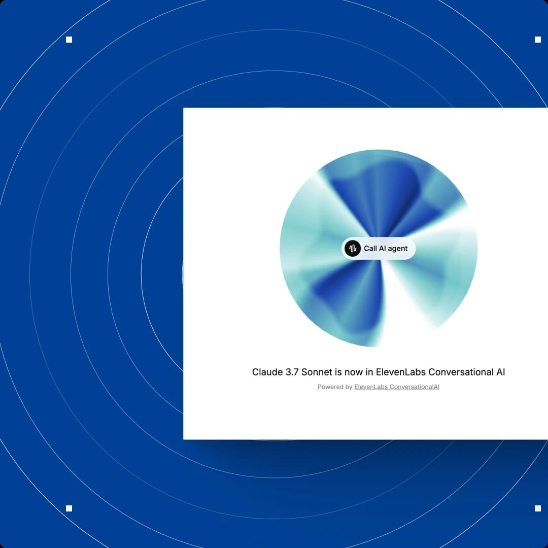 Call AI agent button on a circular blue and white background.