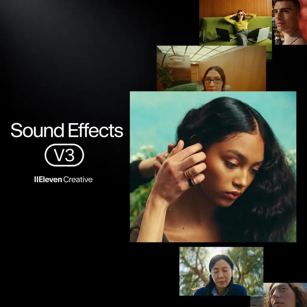 Eleven Creative Sound Effects V3 cover featuring a collage of people.