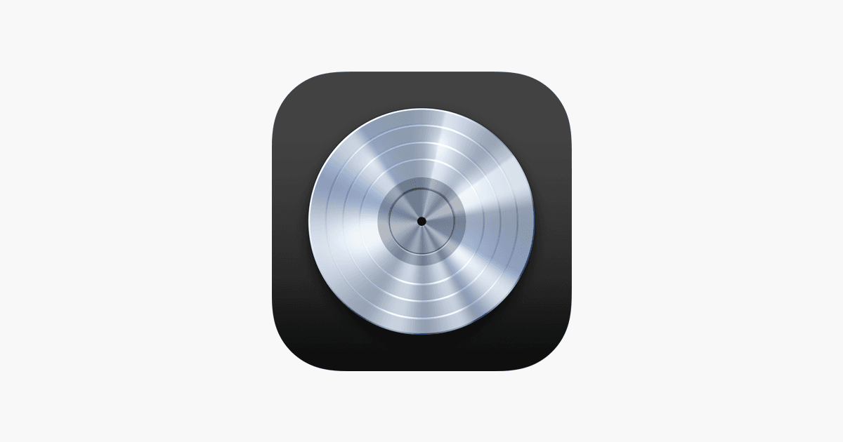 App icon with a metallic, concentric circle design on a black rounded square background.