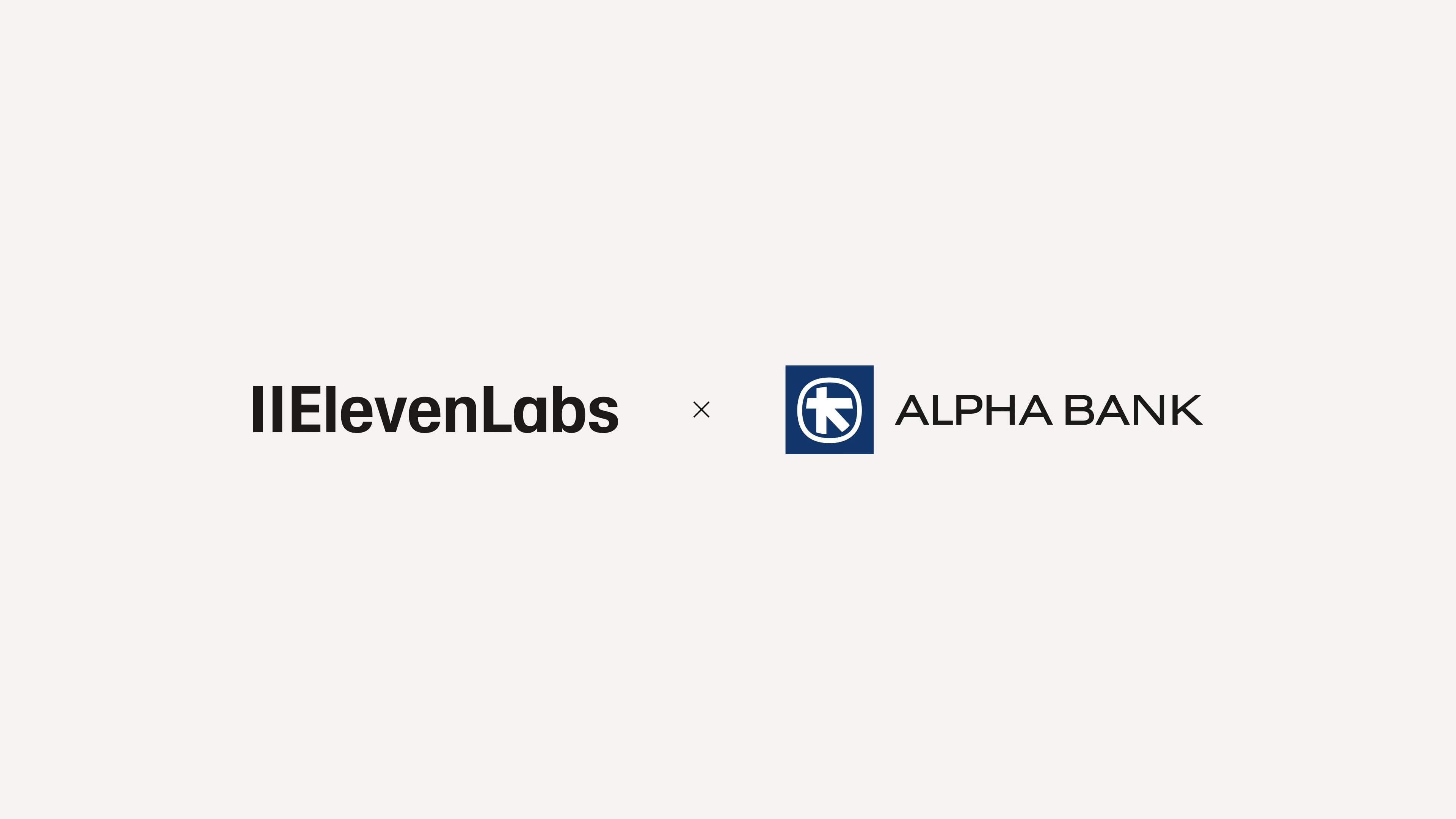 ElevenLabs and Alpha Bank logos.