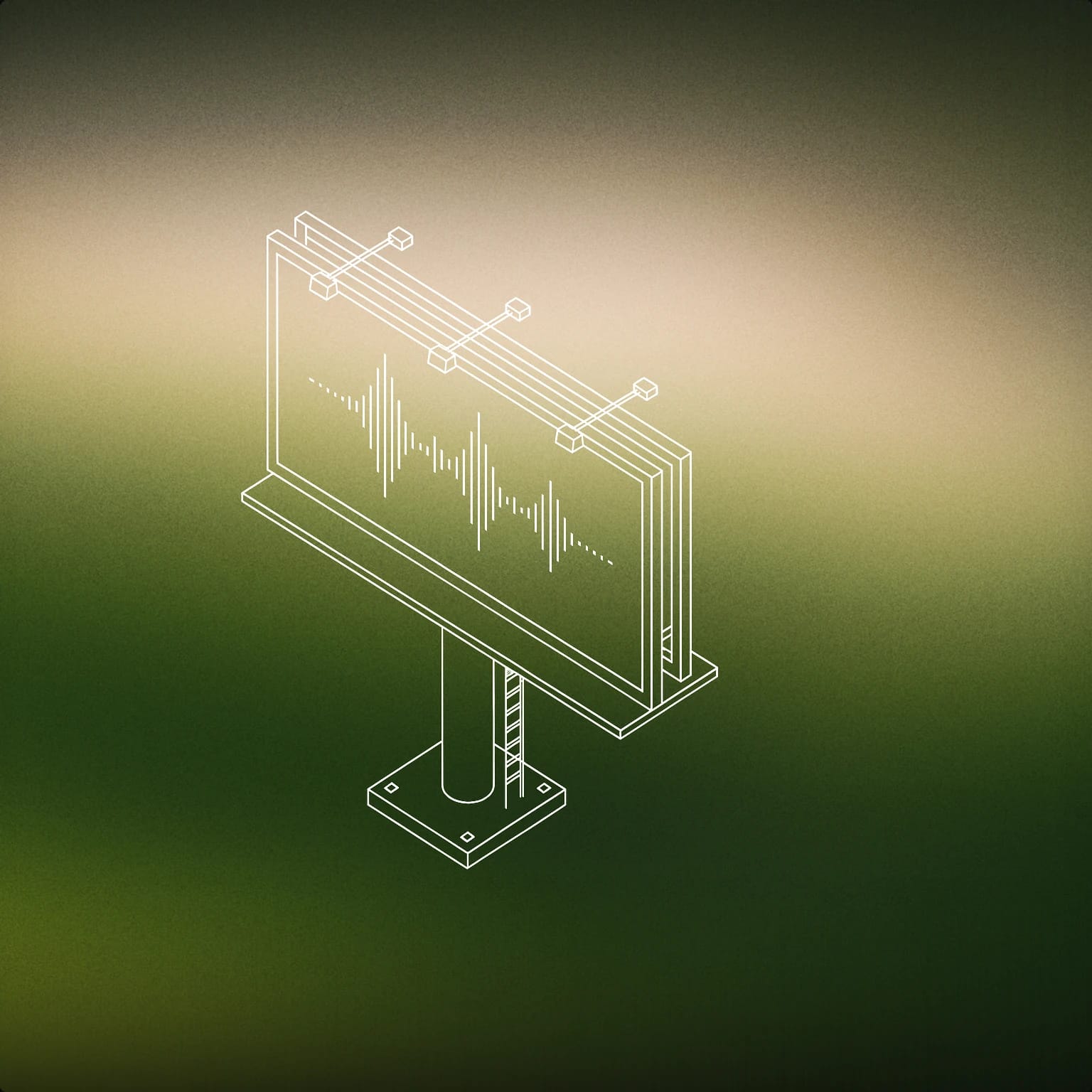 Cover of billboard with embedded audio waveform for Commercial voice library