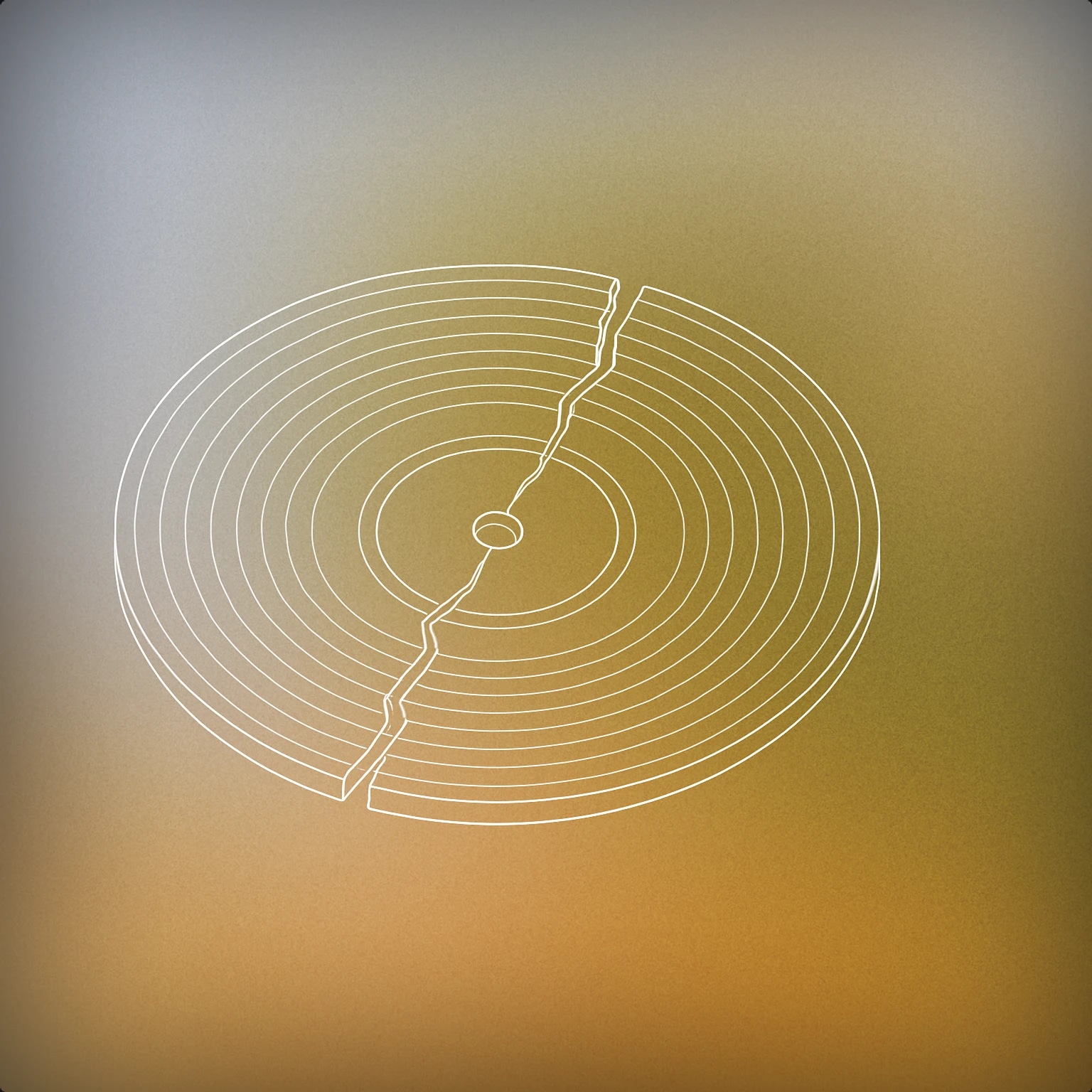 Cover of A cracked vinyl record with a visible split through its center for Damage sound effects