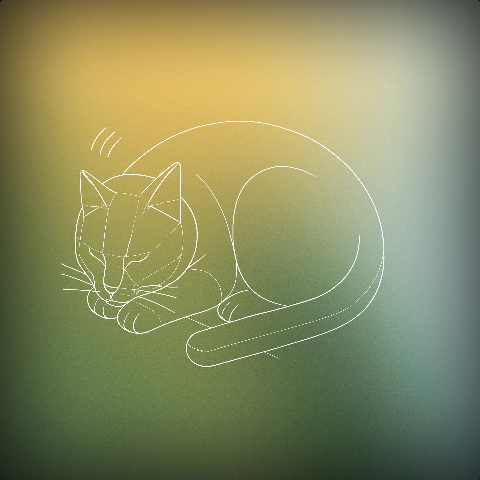 Cover of A curled-up sleeping cat with gentle vibration lines just above its body for Cat Purr sound effects