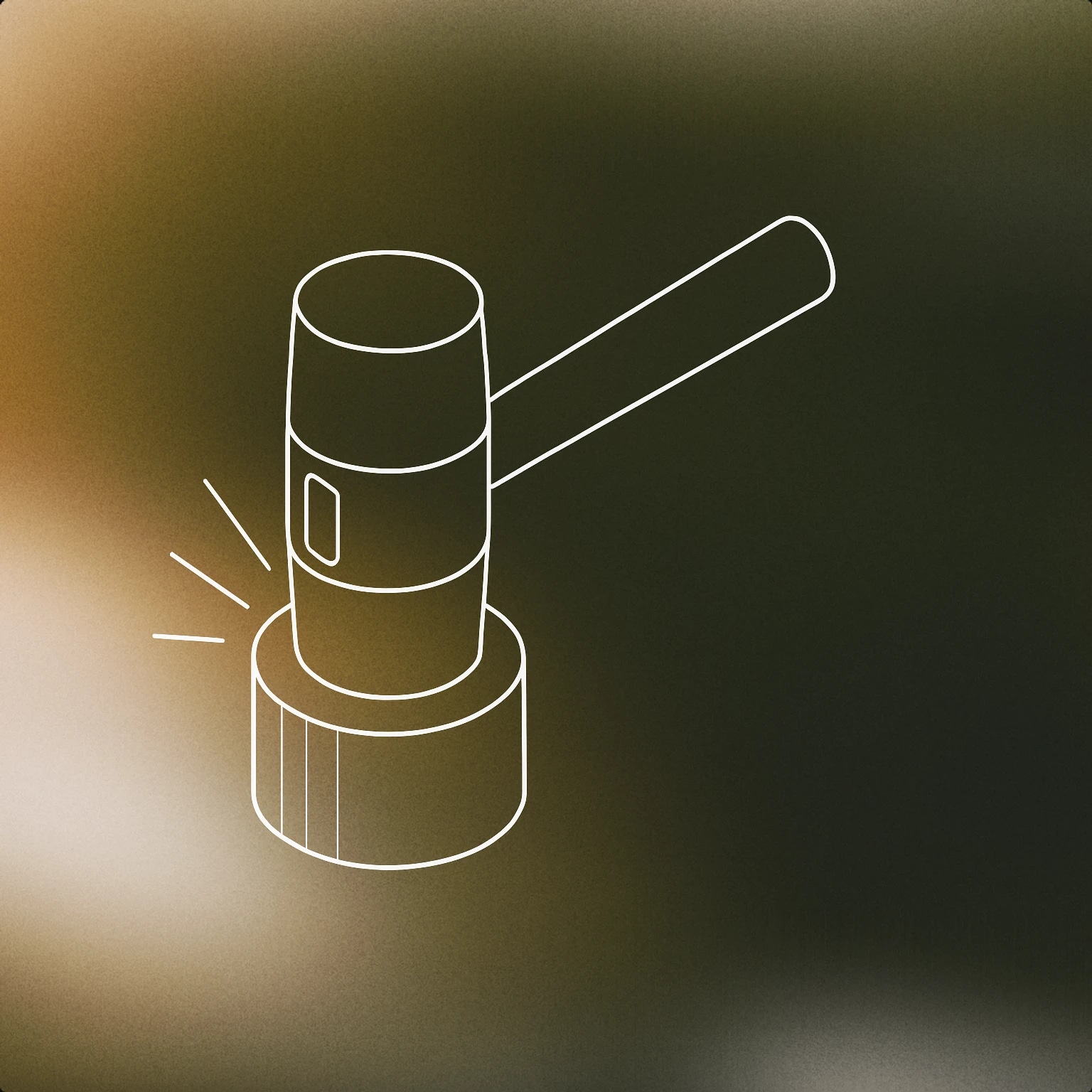 Cover of Rubber mallet striking a cylindrical block for Rubber sound effects