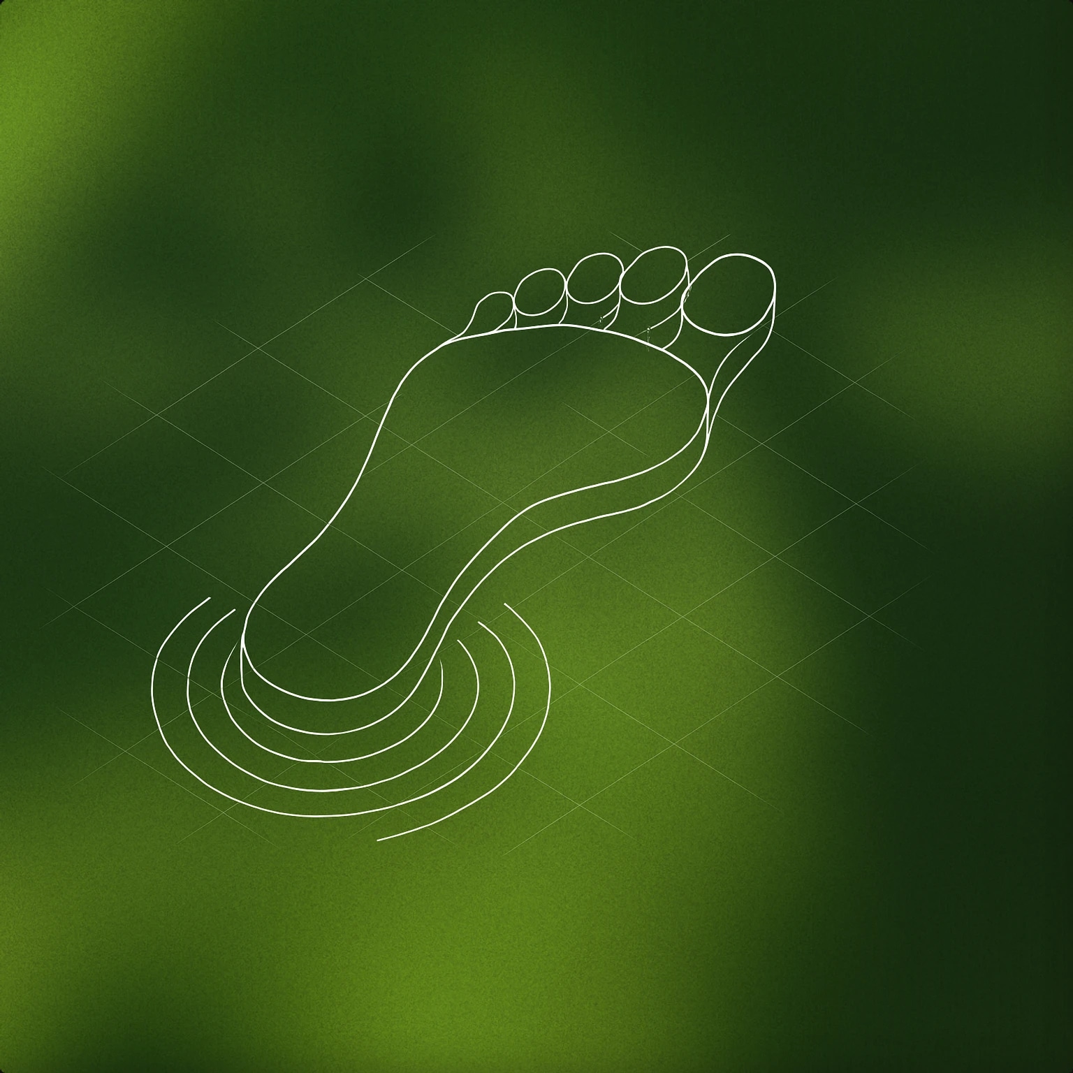 Cover of bare footprint with sound ripples emanating from the heel for Feet sound effects