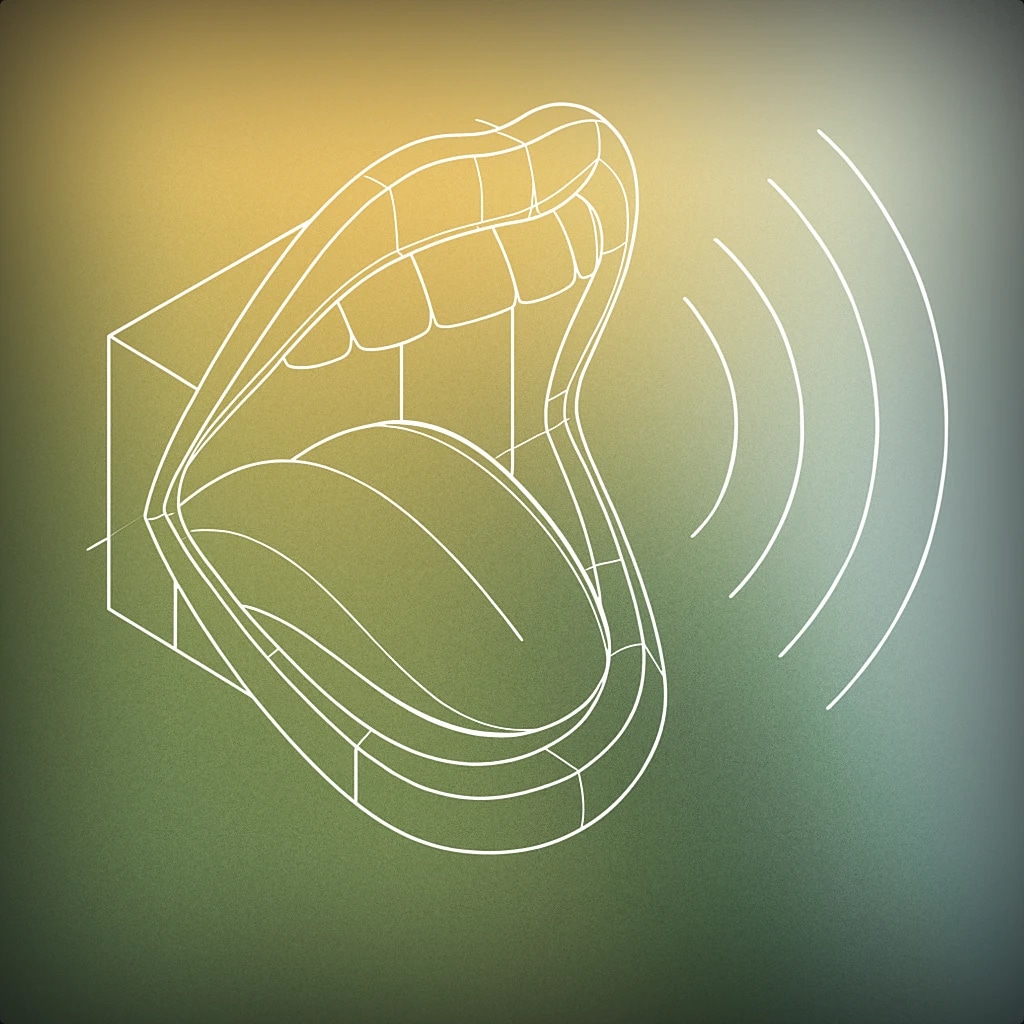 Cover of a stylized open mouth with a visible tongue and curved lines emanating outward to suggest a joyful shout for Yippe sound effects