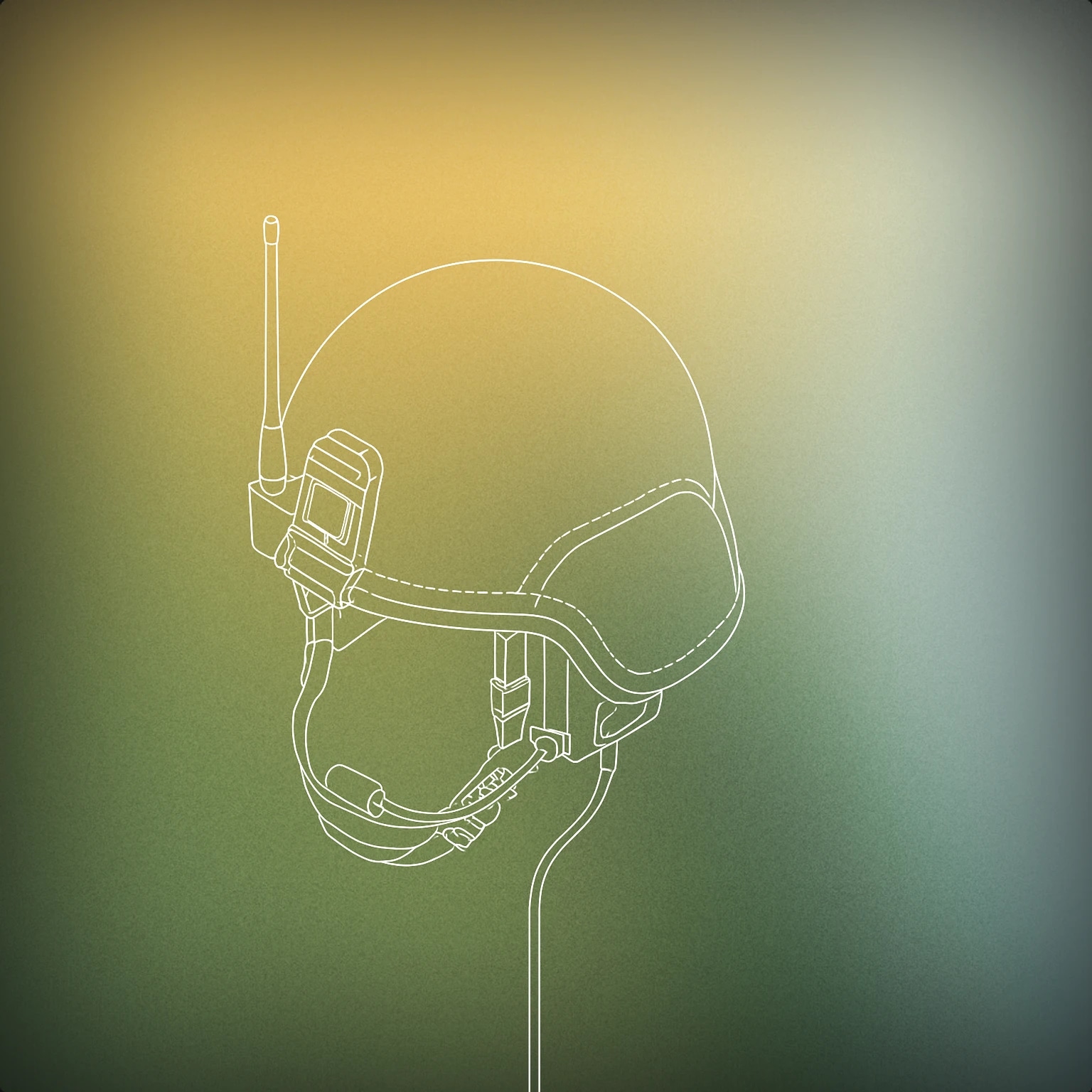 Cover of A stylized military helmet with an embedded radio antenna for Army sound effects