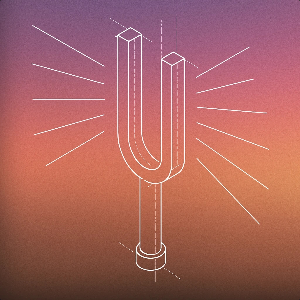 Cover of A stylized tuning fork emitting symmetrical radiating lines for Shining sound effects