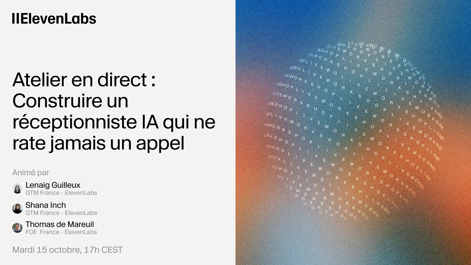 Atelier ElevenLabs : construire un réceptionniste IA qui ne rate aucun appel.