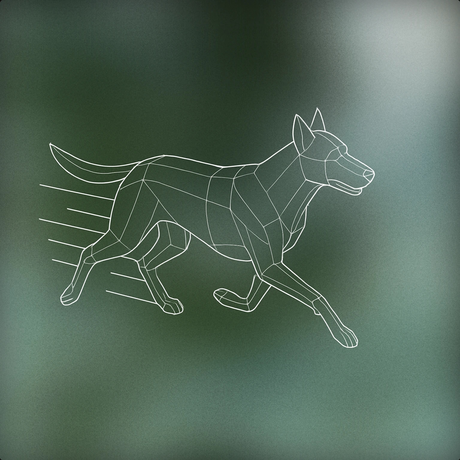 Cover of A running dog silhouette with motion lines behind its legs for Dog Running sound effects