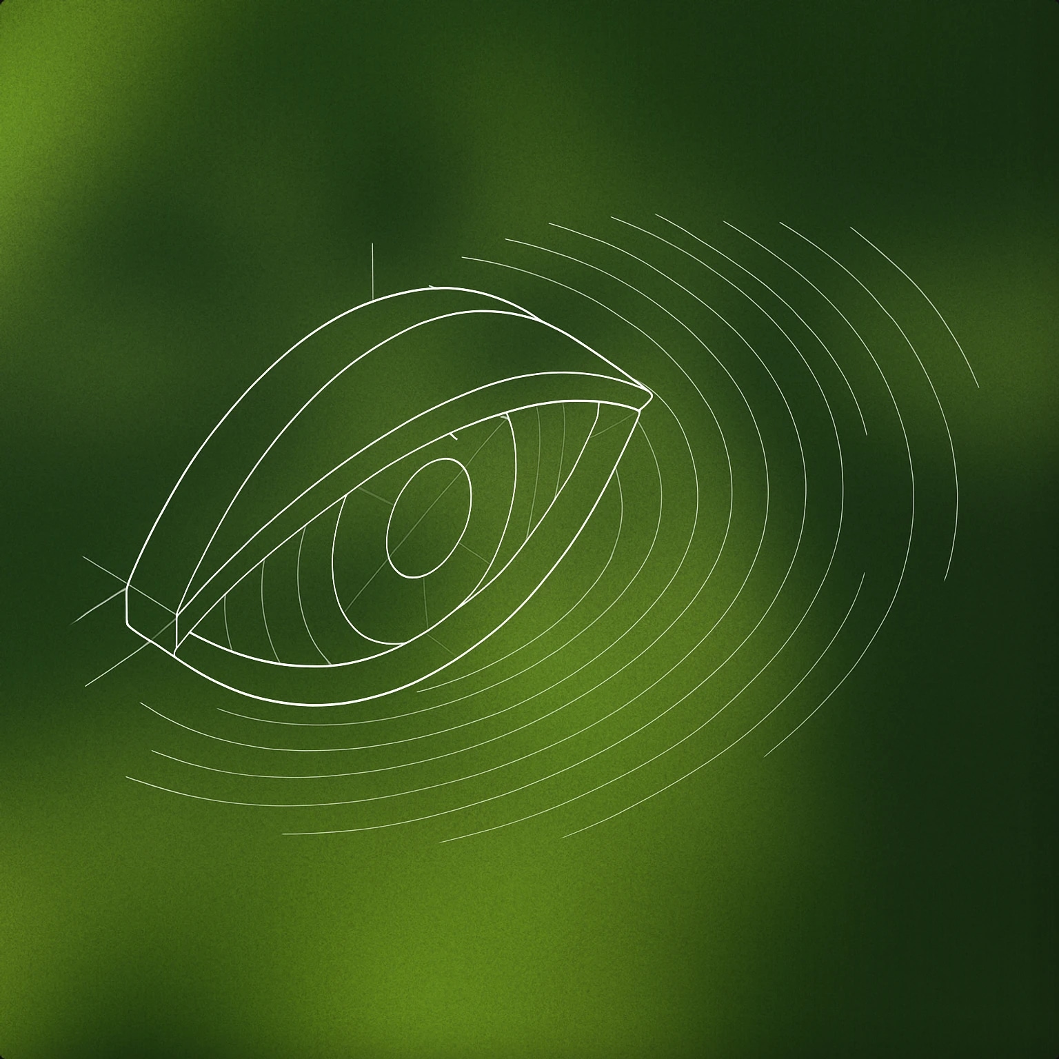 Cover of A stylized eye with a single, bold eyelid partially closed over the pupil, with a subtle, radiating ripple pattern emanating from the eye to suggest a momentary blink or interruption. for Blinking sound effects