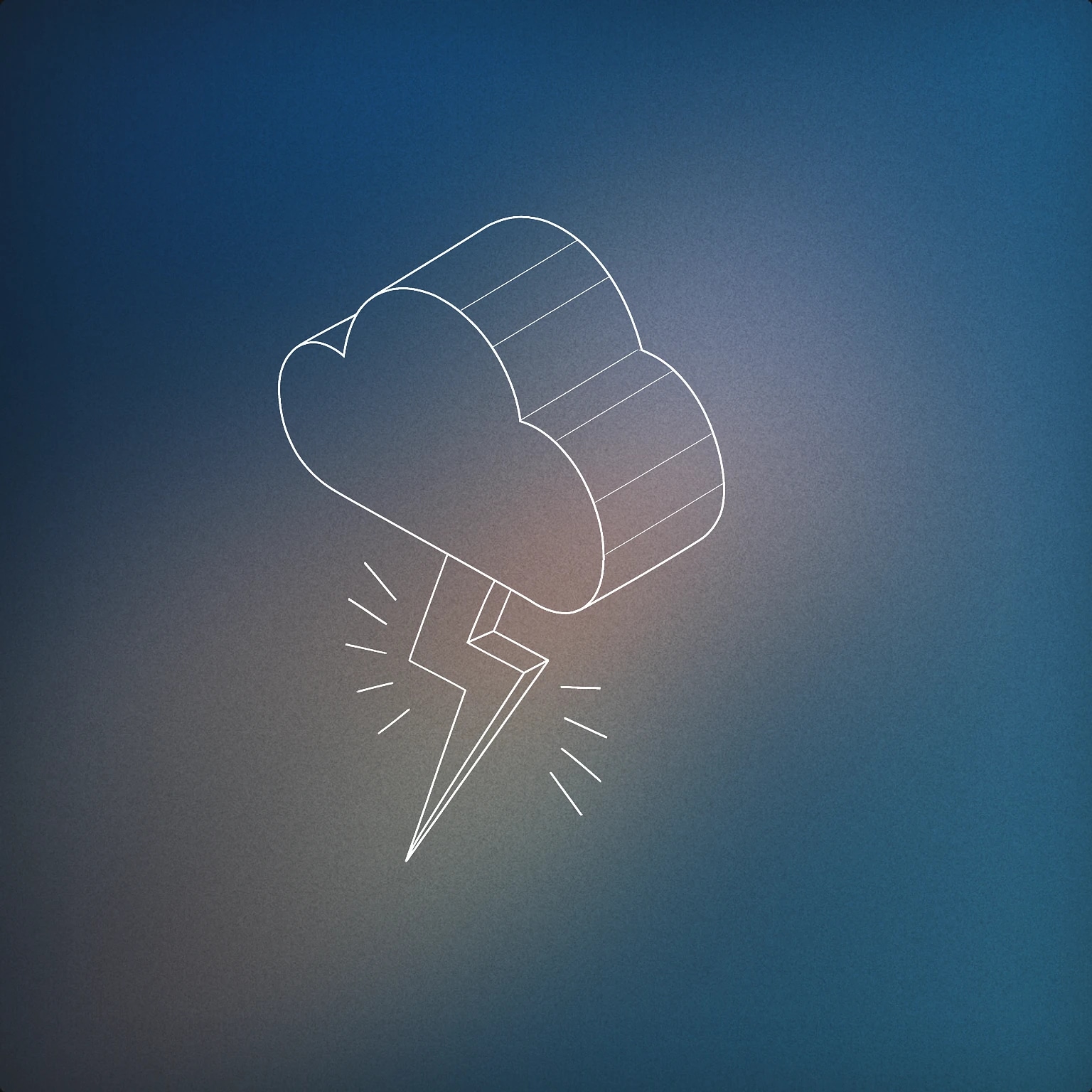 Cover of A single cloud with a bold zigzag lightning bolt extending downward and subtle radiating lines around the bolt to indicate sound vibration for Thunderstorm sound effects