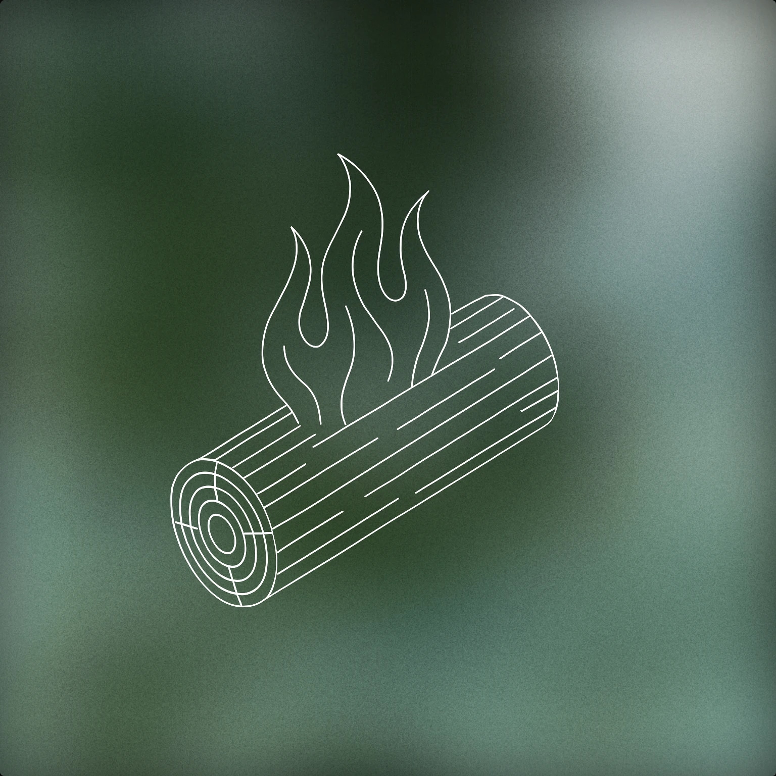 Cover of A single burning log with stylized flames gently rising from it for Fire Crackle sound effects