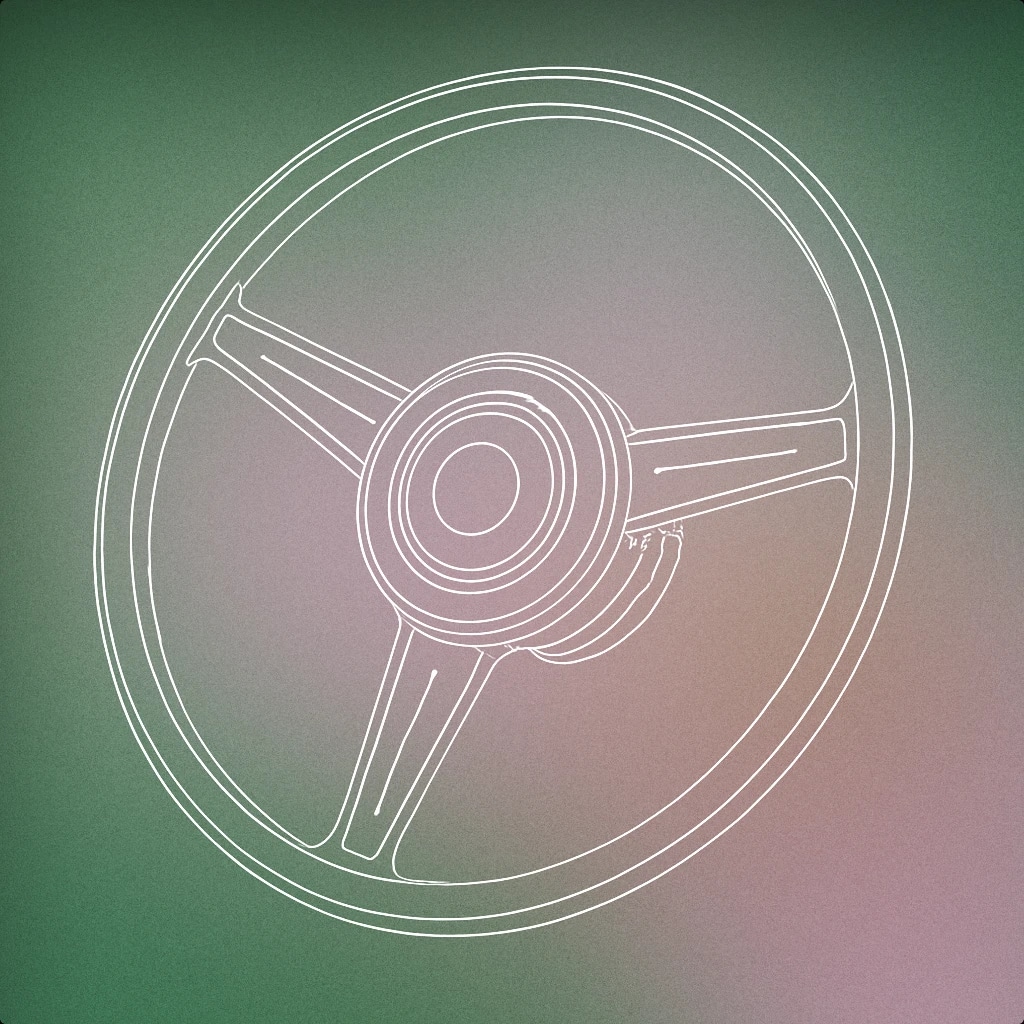 Cover of classic car steering wheel with a central horn button for Car Horn sound effects