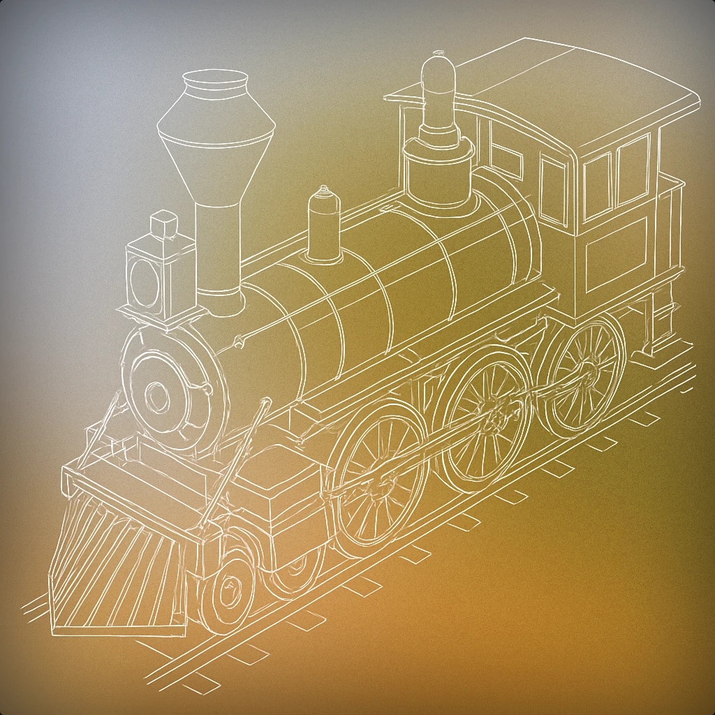Cover of classic steam locomotive with a prominent whistle on top for Train Whistle sound effects