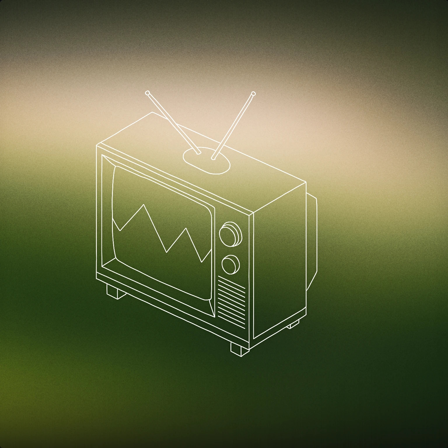 Cover of a minimalist old-fashioned television set with a simple zigzag pattern across its screen for Tv Noise sound effects