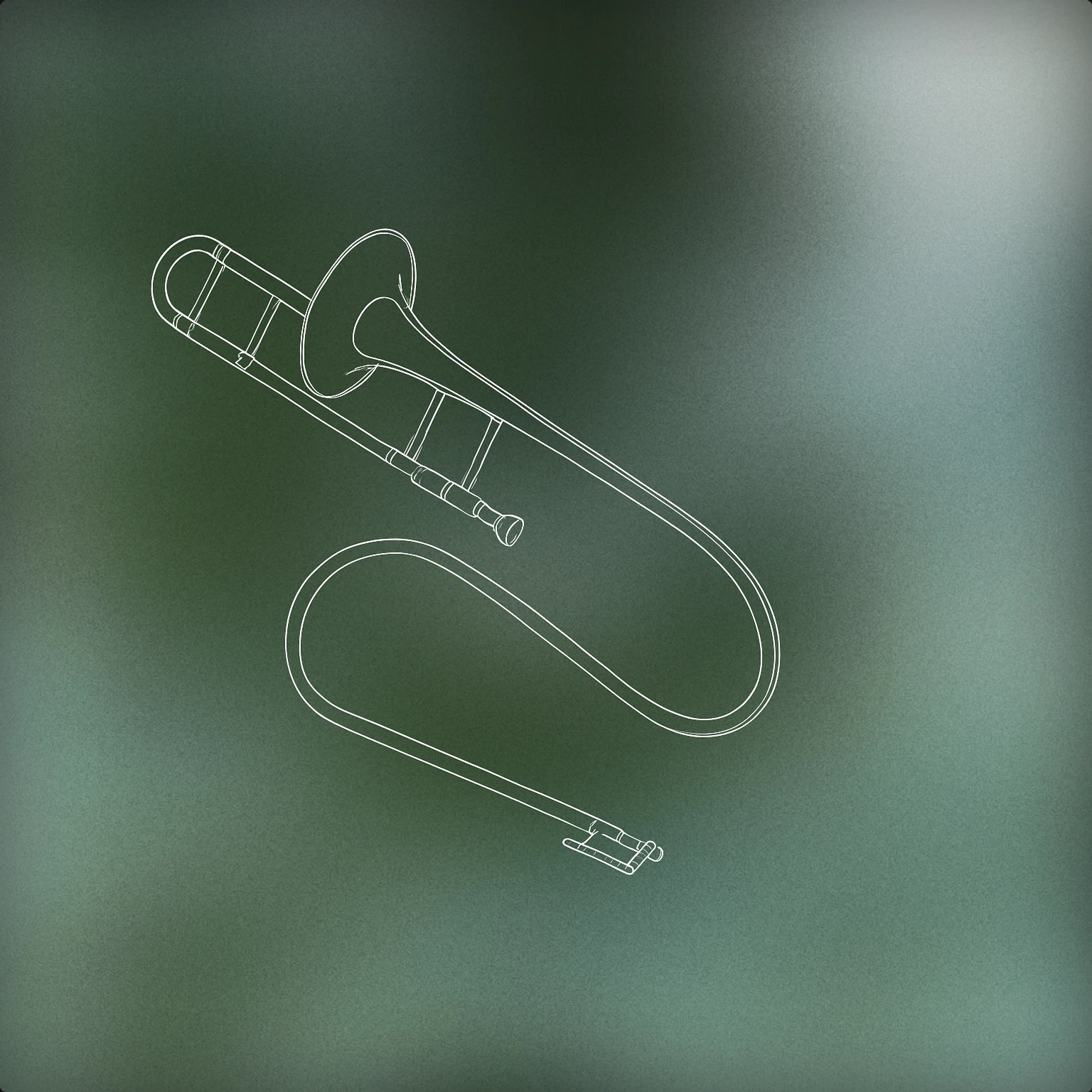 Cover of a trombone with its slide drooping downward in a dramatic curve for Sad Trombone sound effects