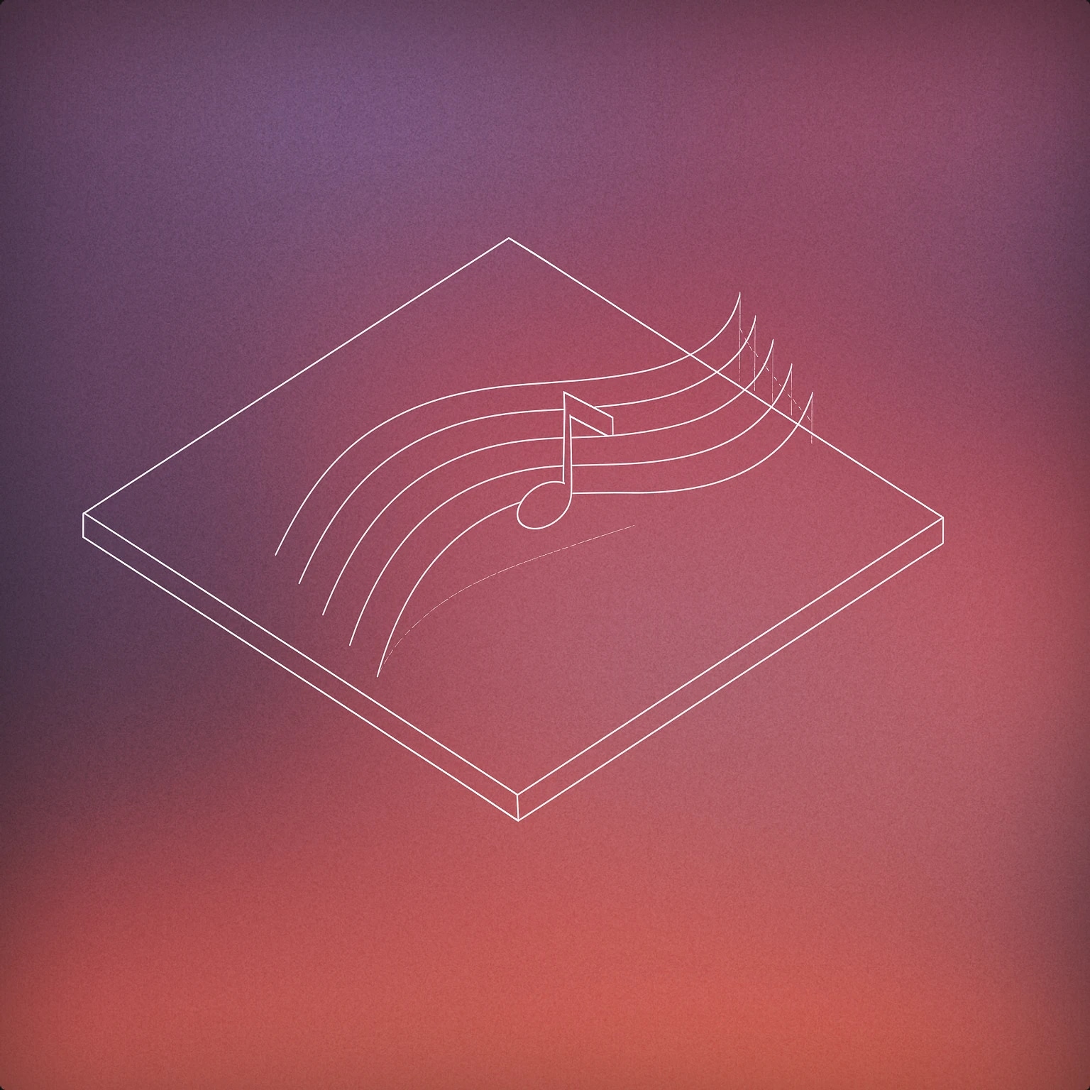 Cover of a sheet of music with a flowing staff and a single musical note for Score sound effects