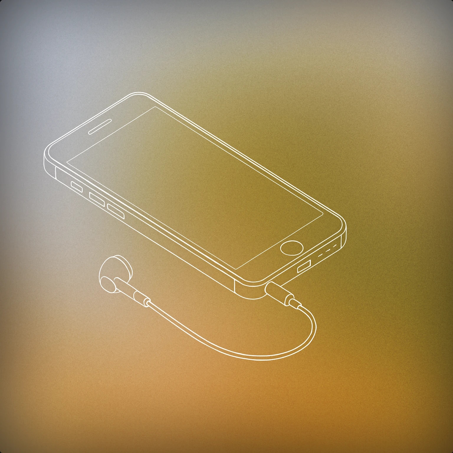 Cover of smartphone with a visible headphone jack and a single headphone cable plugged in for Mobile sound effects