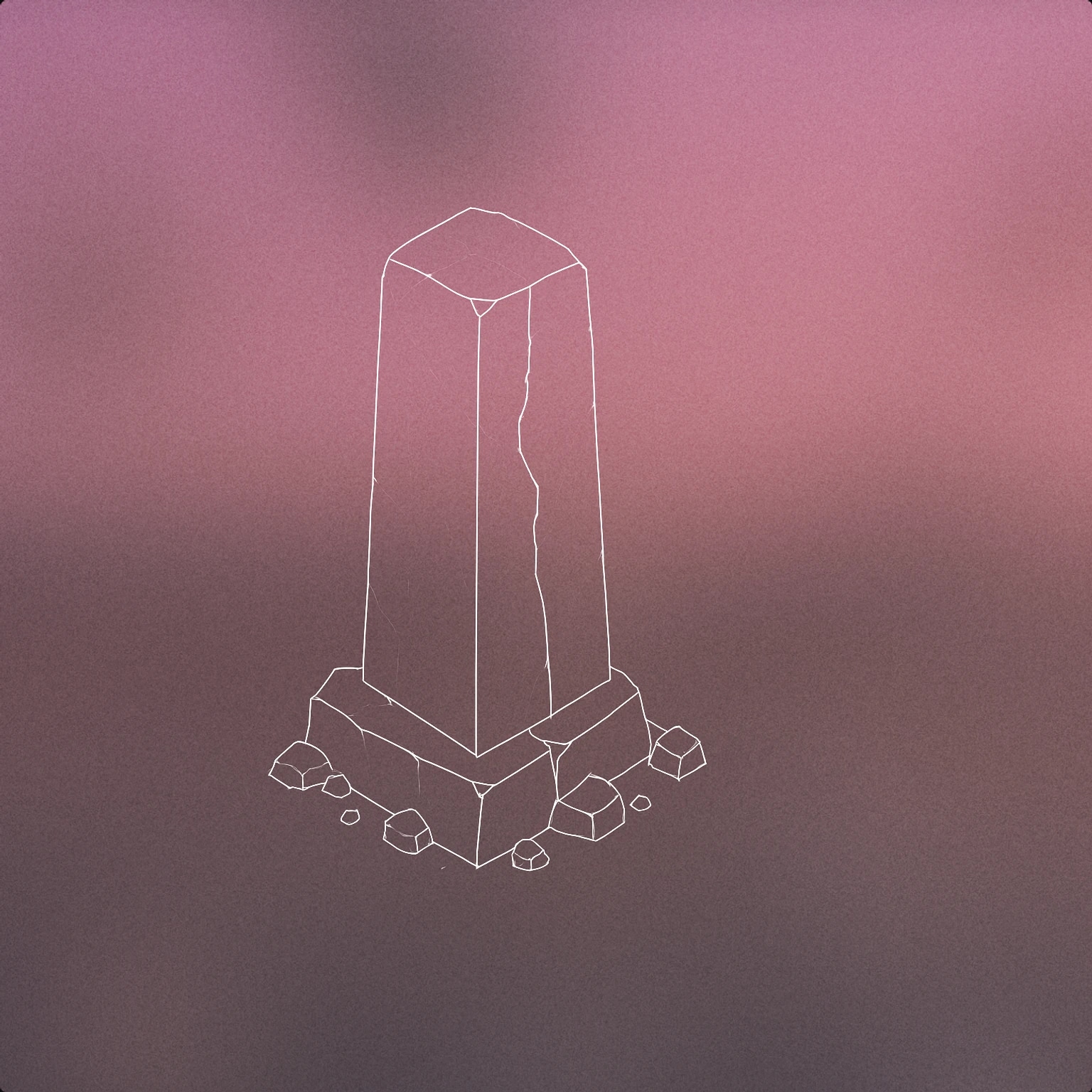 Cover of an ancient stone monolith with a subtle crack running through its center for Dark Ambient sound effects