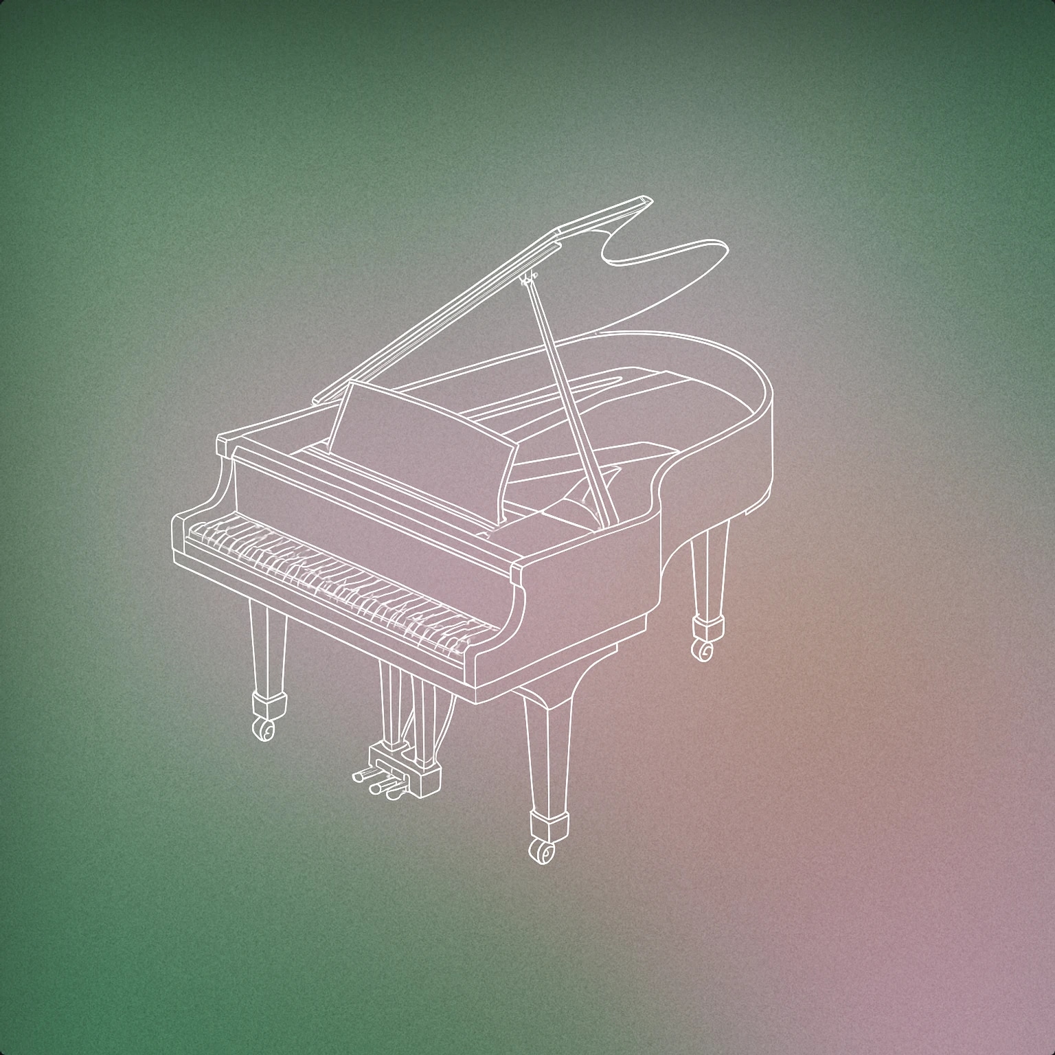 Cover of Grand piano with open lid for Music sound effects