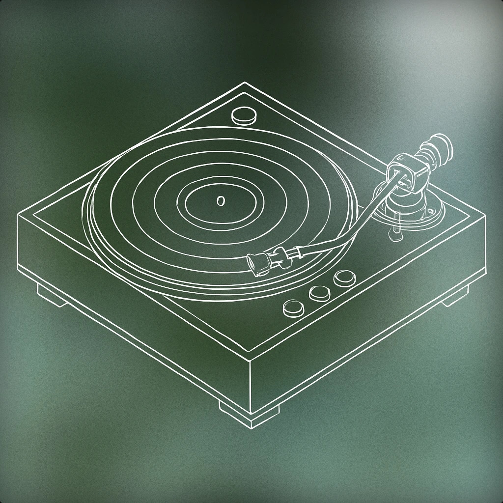 Cover of vinyl record player for Object sound effects