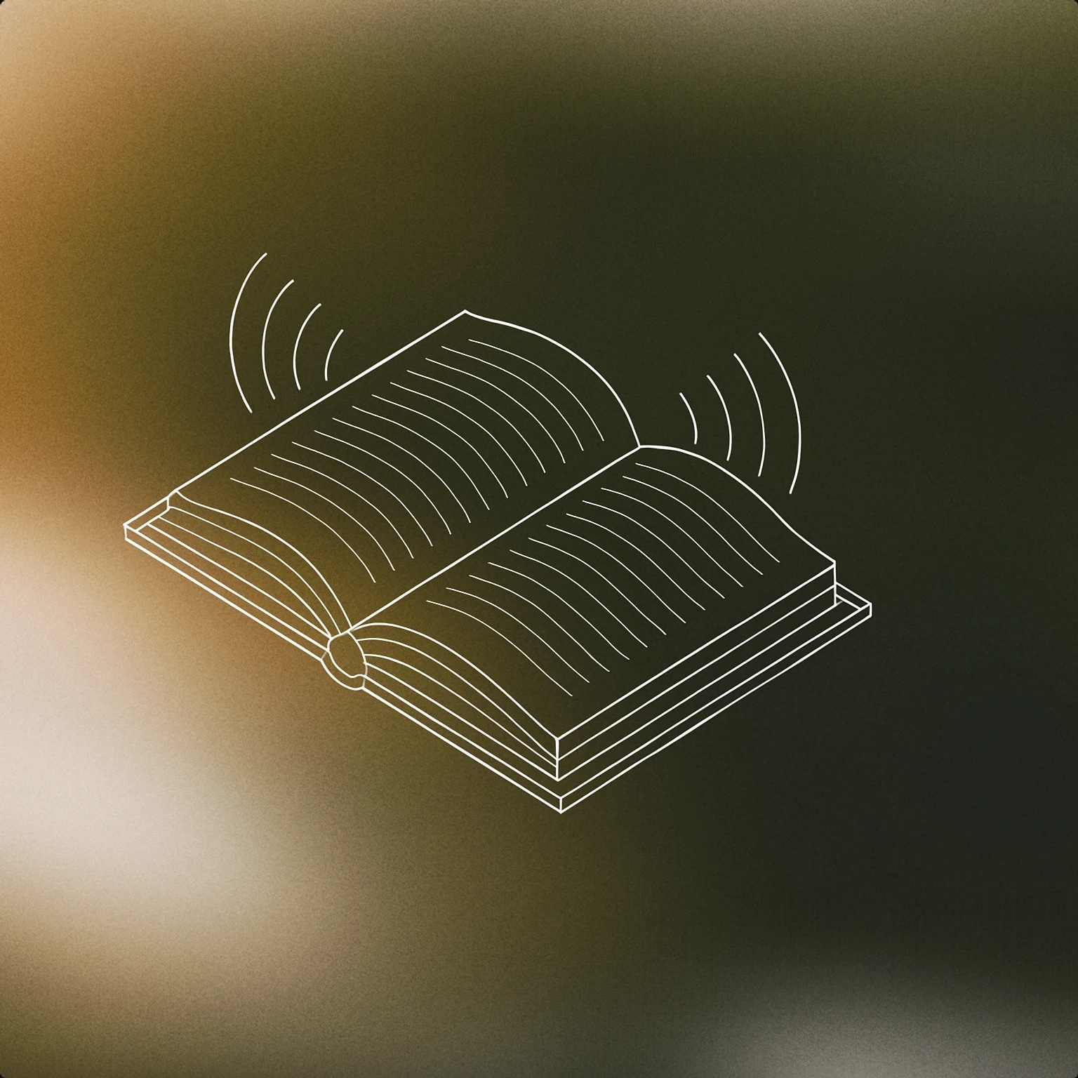 Cover of Open book with subtle sound lines emanating from its pages for Story sound effects