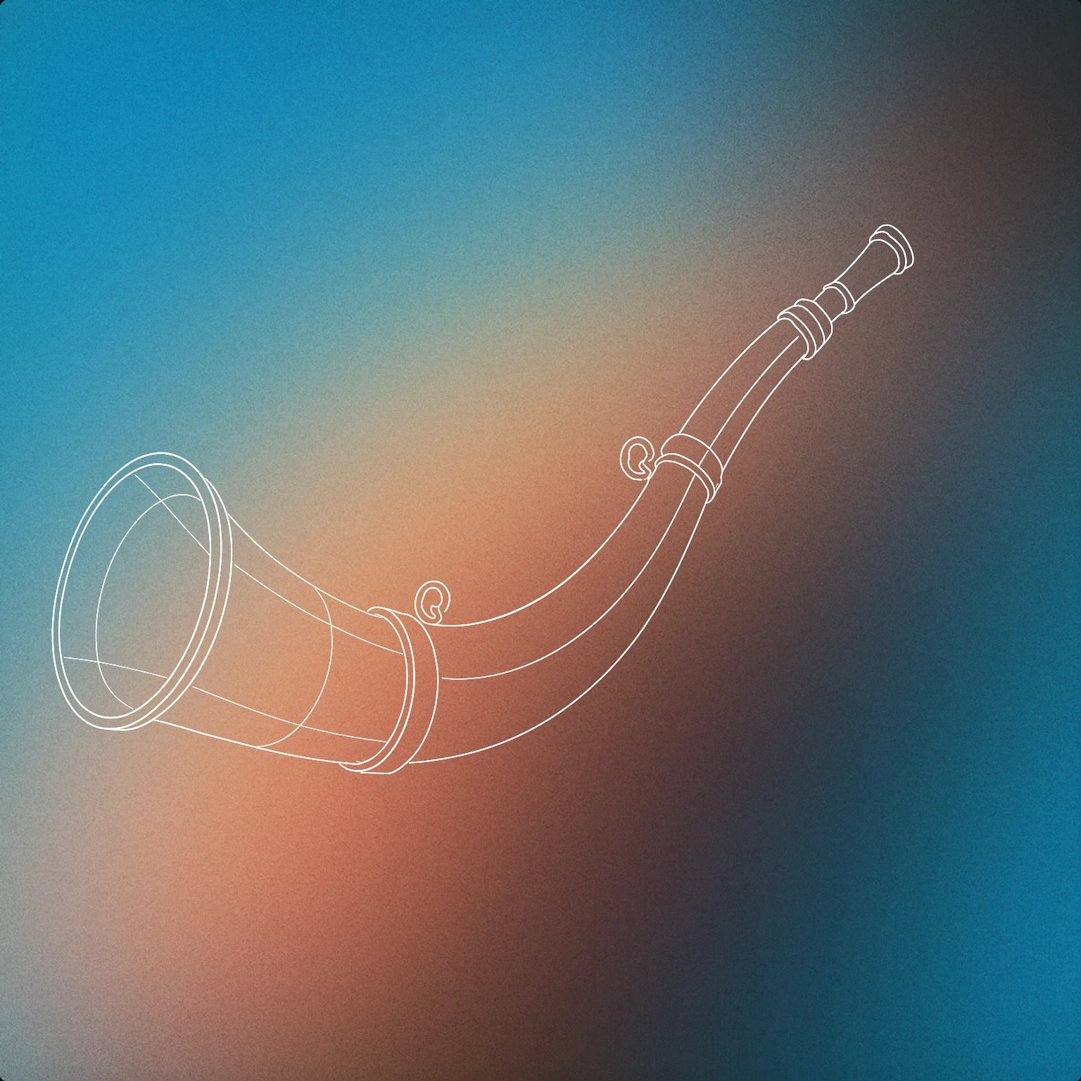 Cover of ancient curved war horn with a flared bell and a mouthpiece for War Horn sound effects