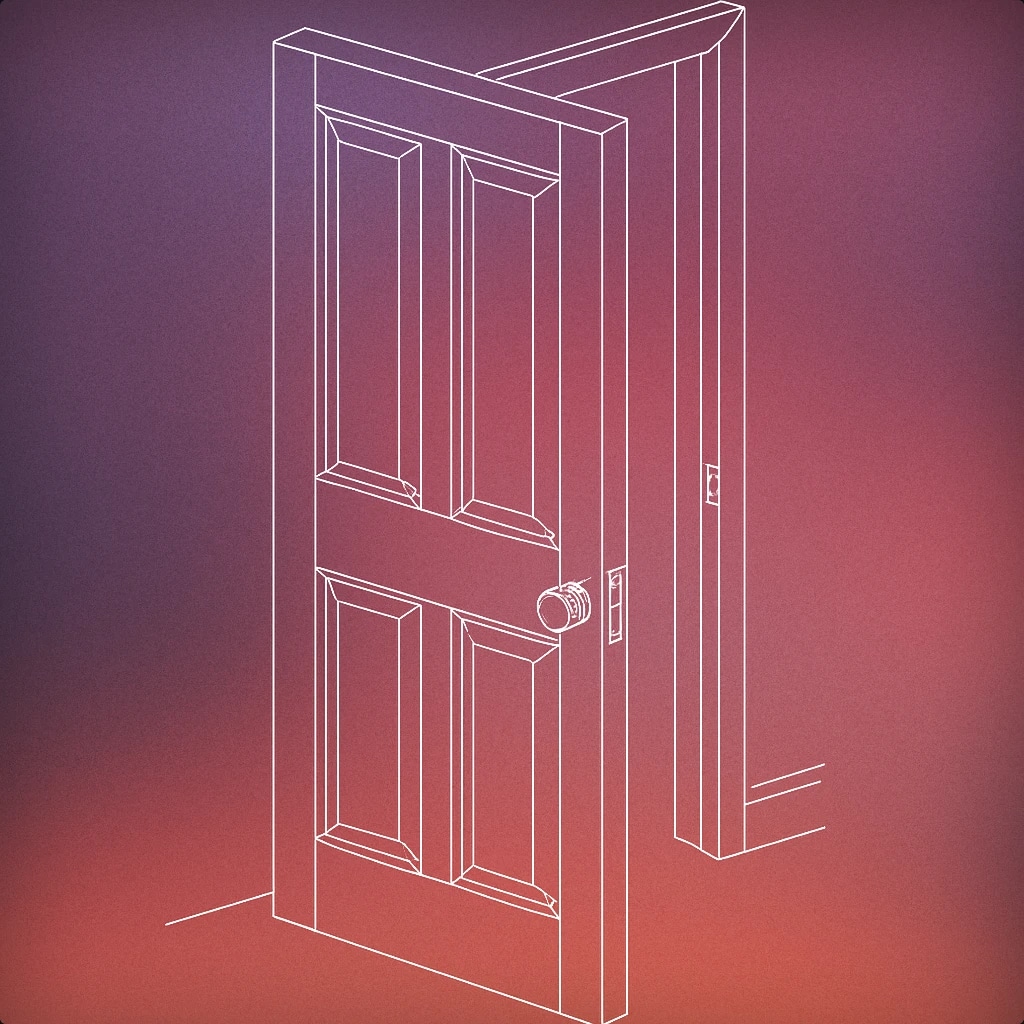 Cover of an old wooden door slightly ajar with a visible hinge for Creaky Door sound effects