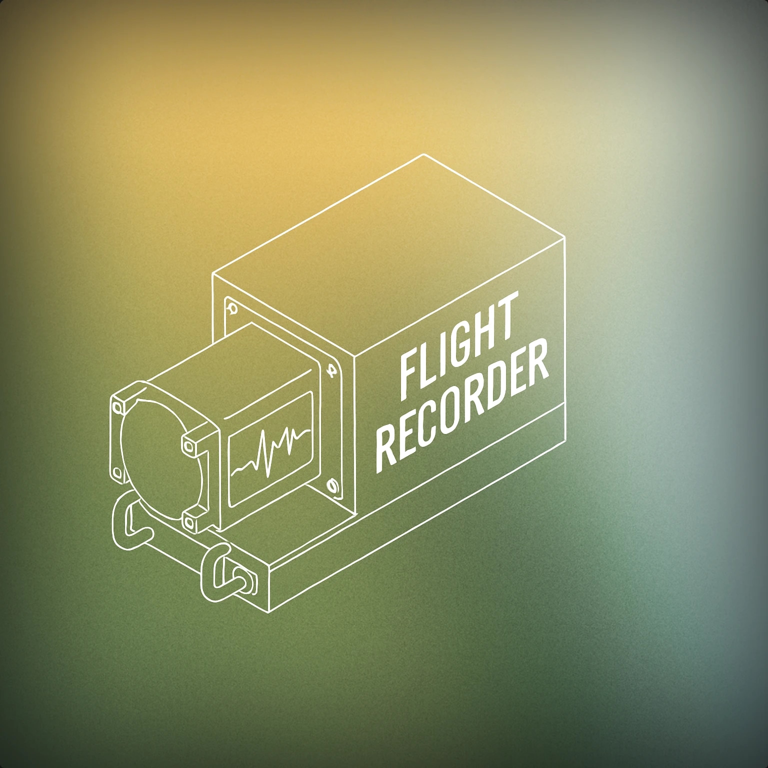 Cover of Stylized black box flight recorder with a waveform display on its side for Airplane sound effects