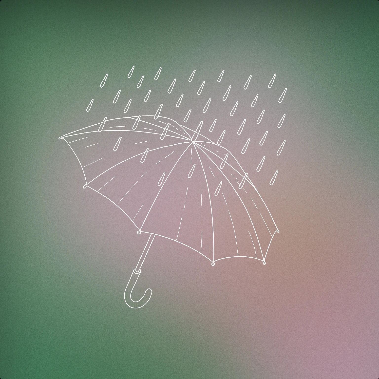 Cover of large umbrella with visible raindrops striking its surface for Heavy Rain sound effects