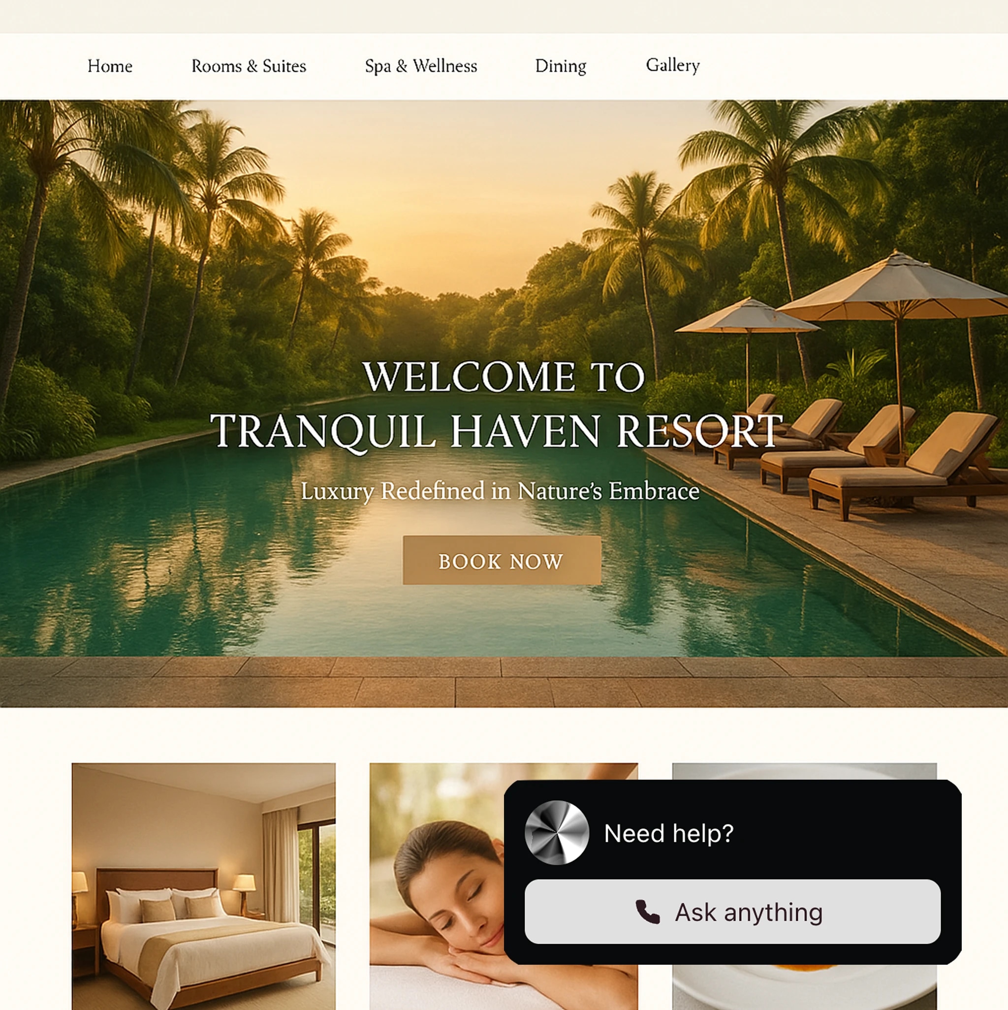 hotel website homepage