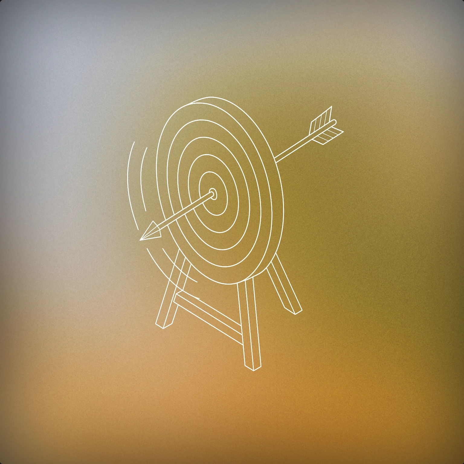 Cover of an archery target with a single arrow hitting the bullseye, with subtle soundwave lines radiating from the point of impact for Goal sound effects