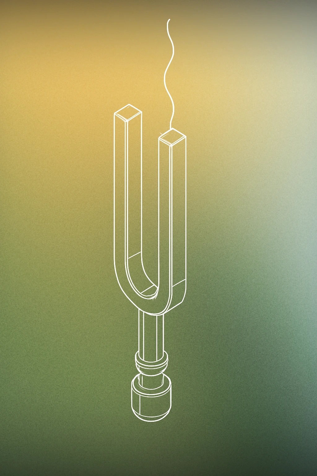 Cover of a tuning fork with a single, thin, upward-rising wave line emanating from its tip for High Pitch sound effects