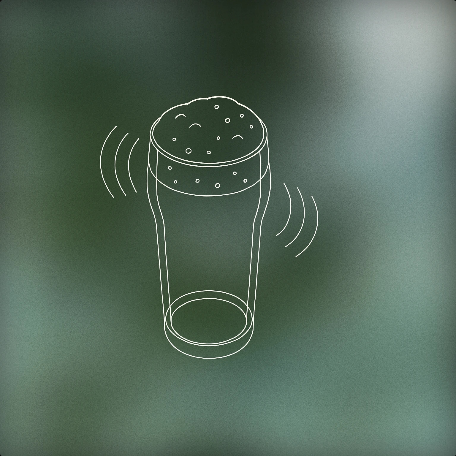 Cover of A frothy pint glass with subtle vibration lines emanating from the glass for Ale sound effects