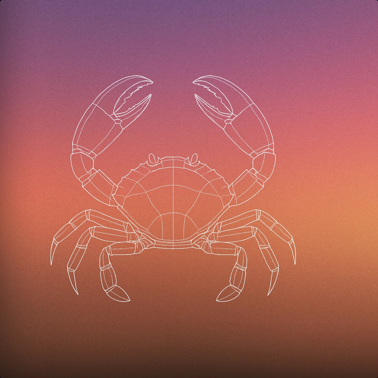 Cover of crab with stylized open pincers forming a symmetrical arc for Crab sound effects