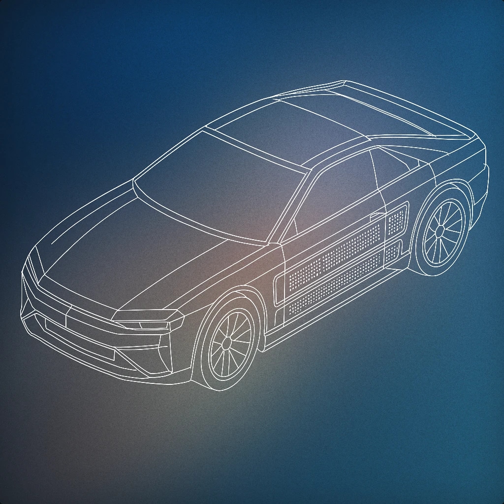 Cover of Futuristic car with integrated sound bars along its sides for Vehicle sound effects