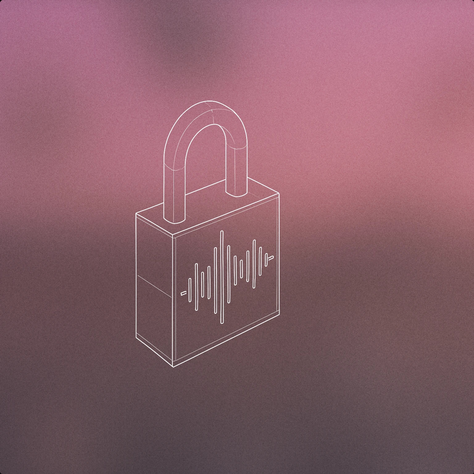 Cover of a minimalistic padlock with a soundwave etched onto its body for Latch sound effects