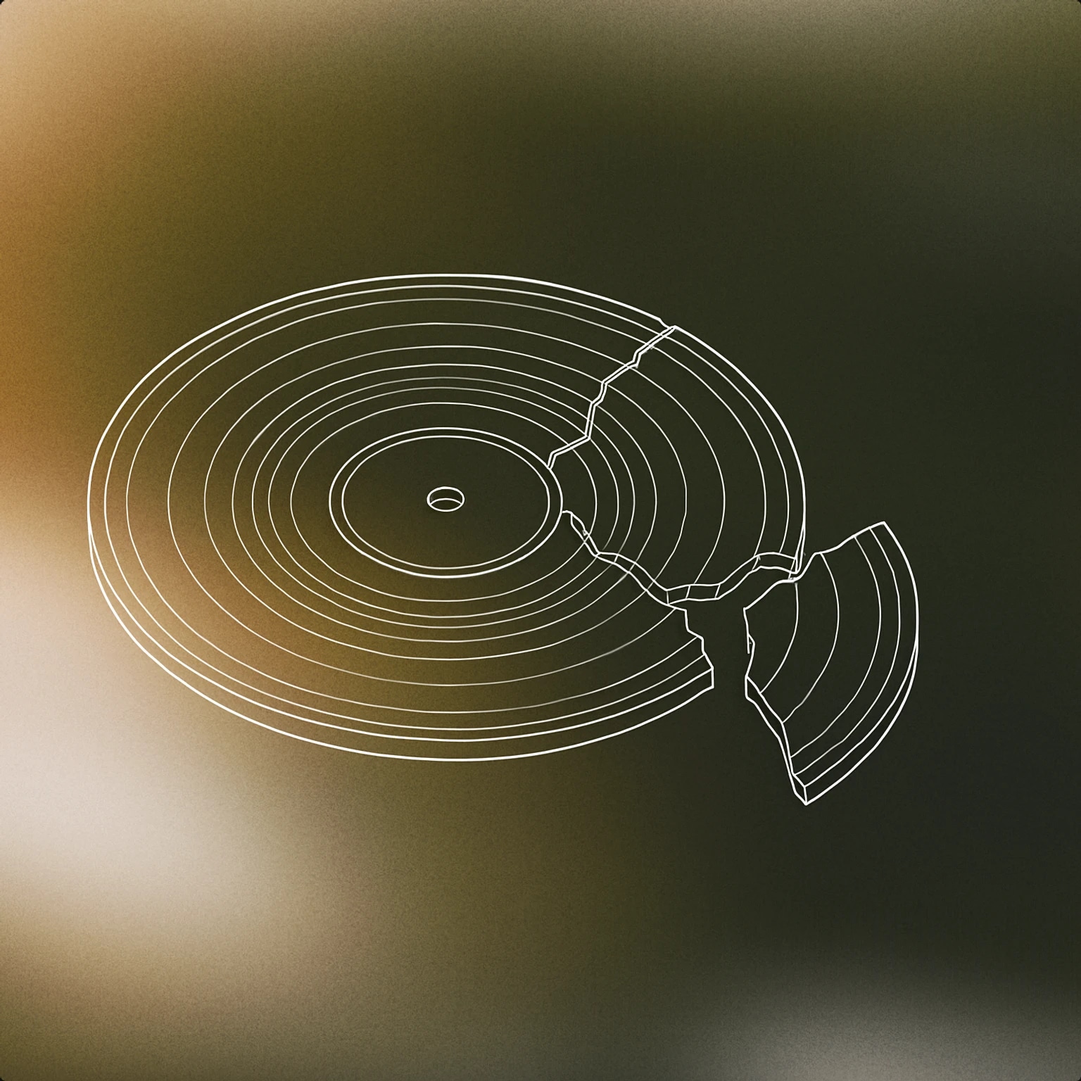 Cover of A cracked vinyl record with a broken edge for Oh No sound effects