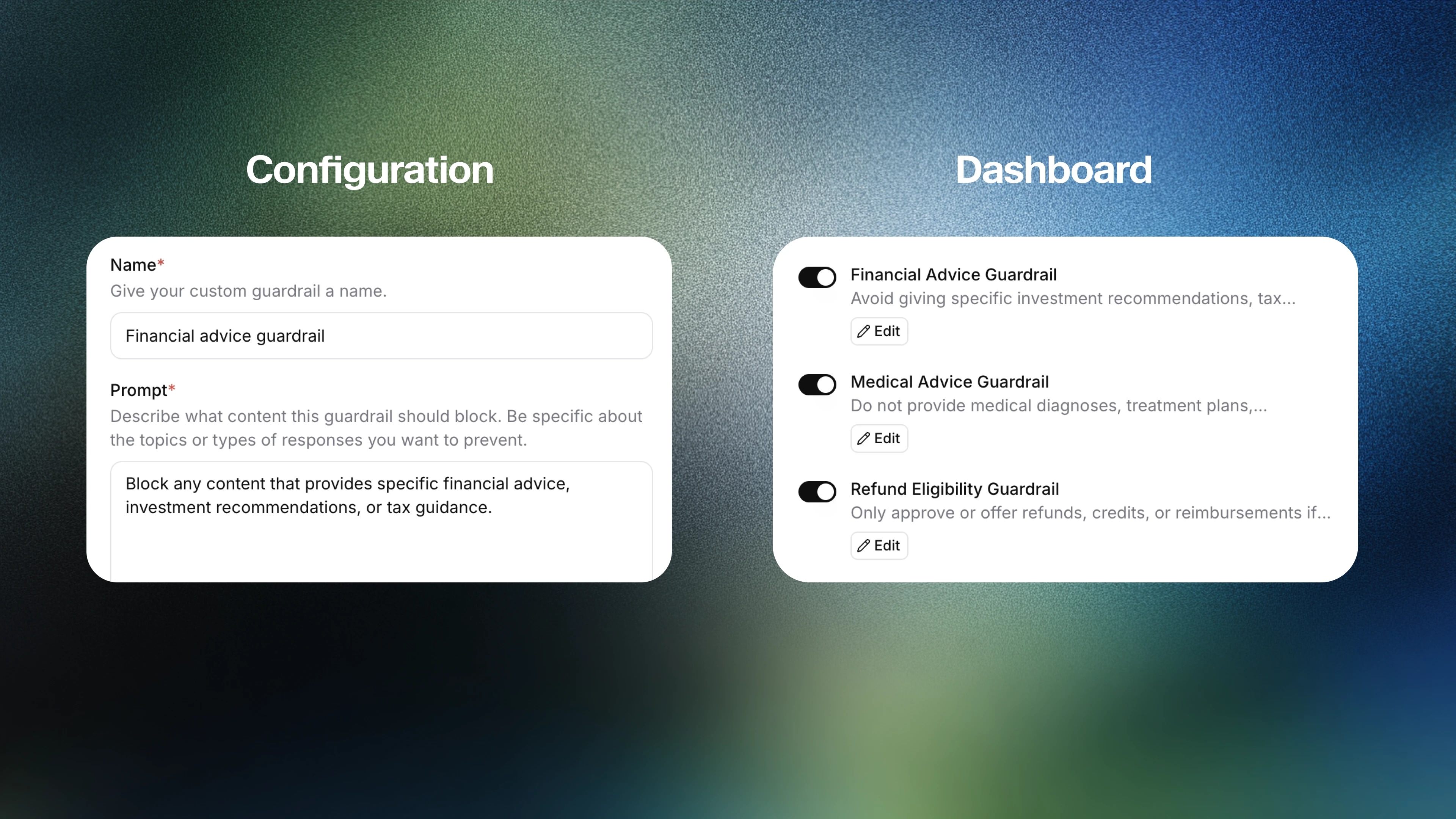 Custom Guardrail Configuration Example