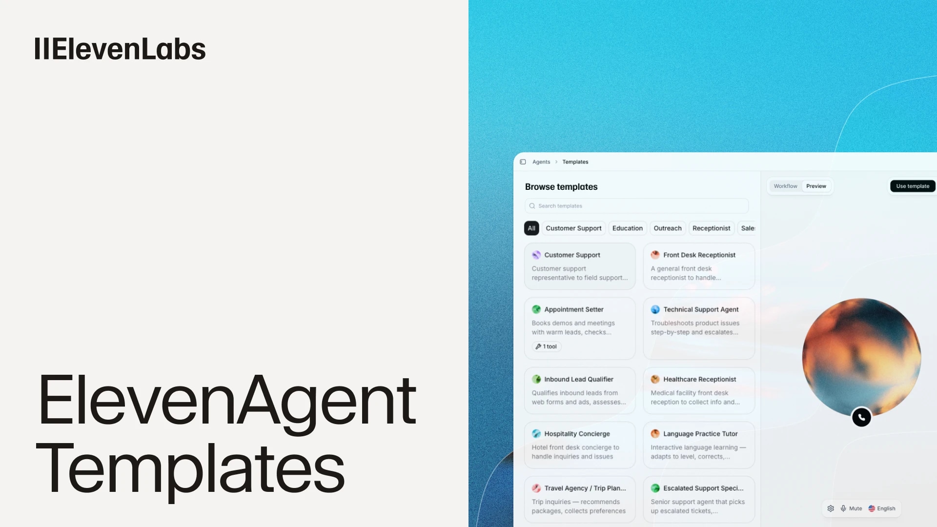 Prebuilt agent templates now available in ElevenAgents by ElevenLabs
